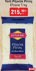 EFSANE YERLİ PİLAVLIK PİRİNÇ 5 KG EFSANE YERLİ PİLAVLIK PİRİNÇ 5 KG